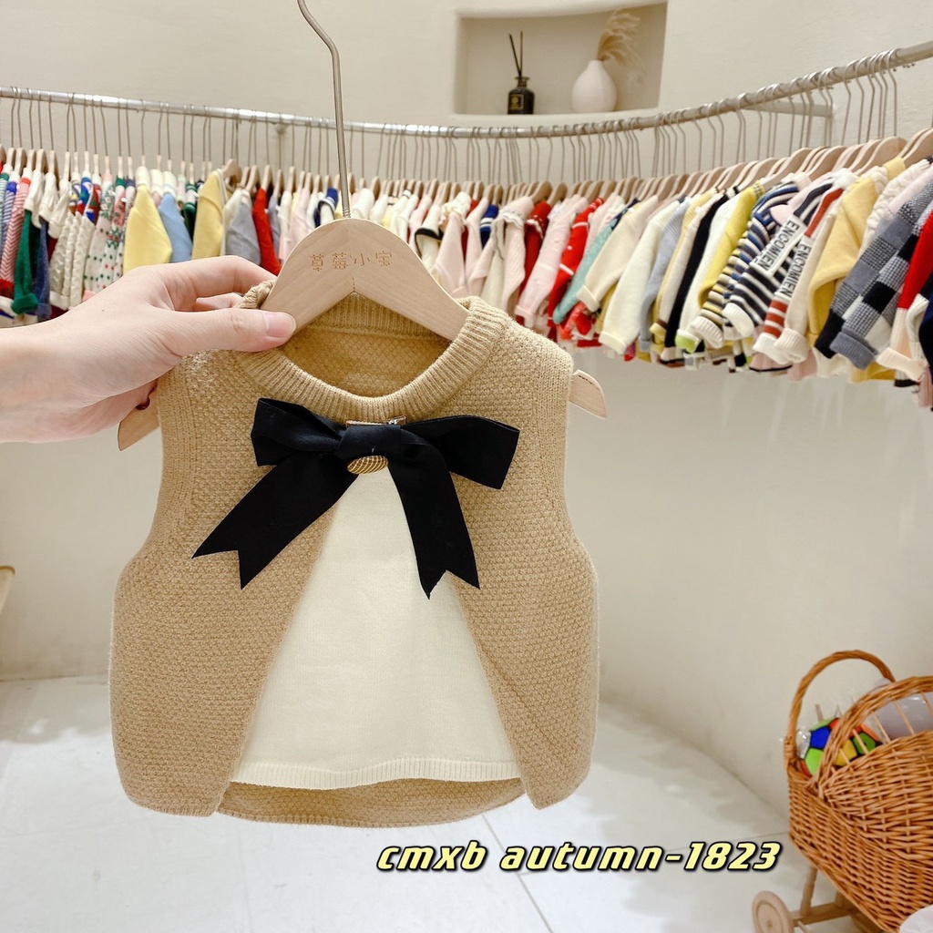 Áo Len HM tiểu thư chất mềm đẹp cho bé gái áo gi lê