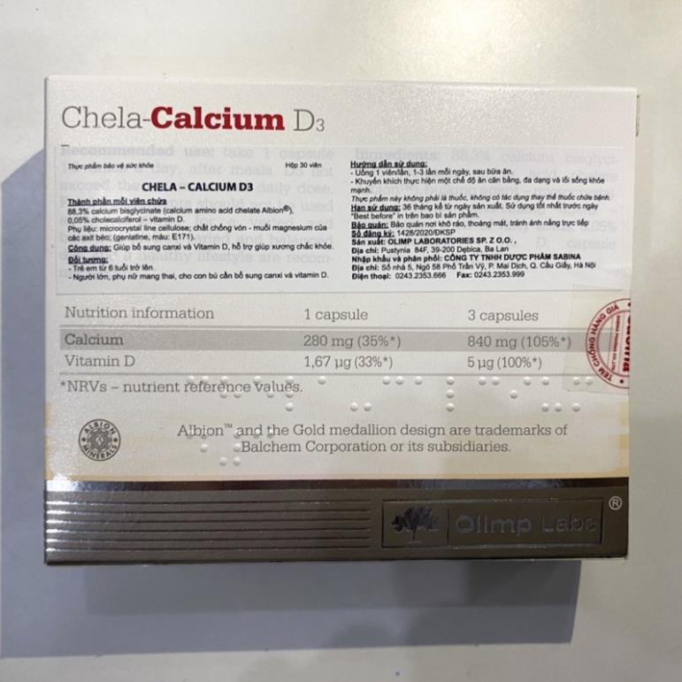 [CHÍNH HÃNG]Canxi hữu cơ Chela - Calcium D3 cho mẹ bầu và sau sinh | Thế Giới Skin Care