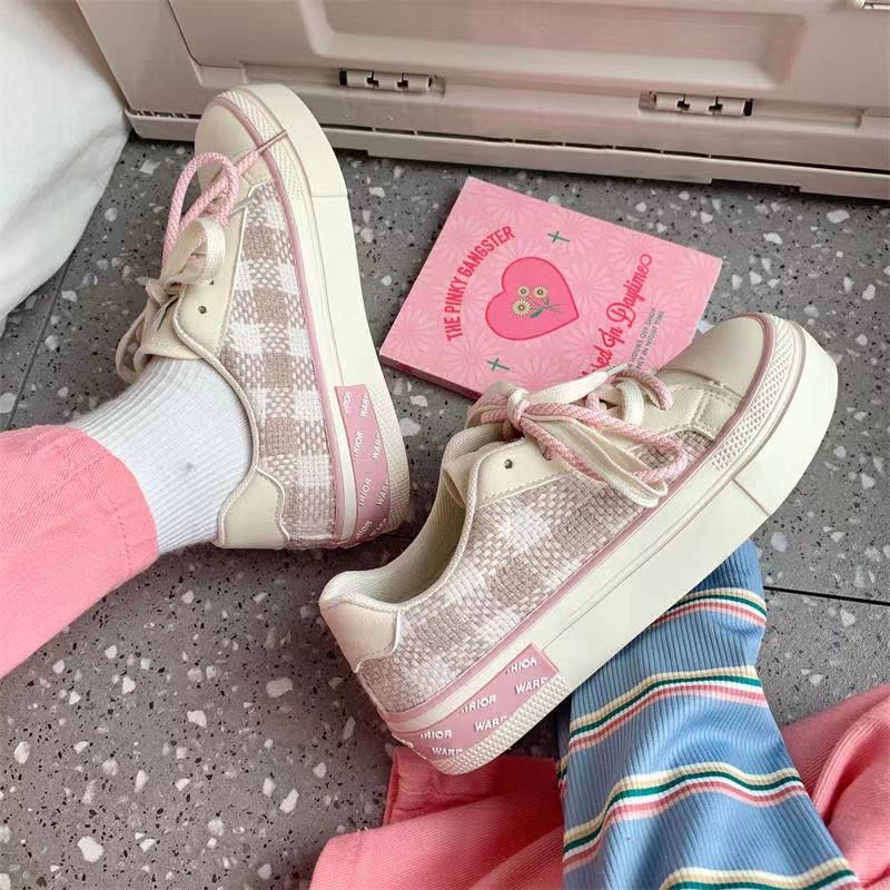 CHZK Giày Thể Thao Canvas Đế Dày Mũi Tròn Phong Cách Mới Cho Nữ