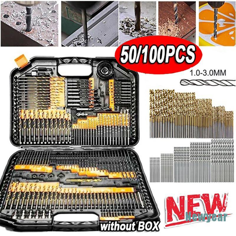 Bộ 100 / 50 Mũi Khoan Thép Bọc Titan Tốc Độ Cao