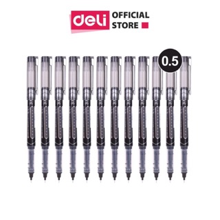 Bút ký Deli - 0.5mm - bút gel - nắp đậy - mực Xanh/Đen -