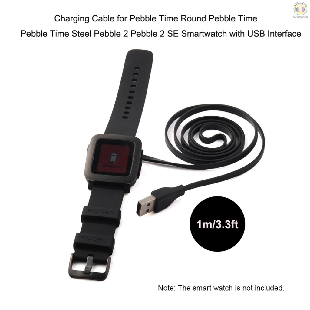 Dây cáp sạc đồng hồ thông minh Pebble time 2 SE kèm dây cáp USB 1m