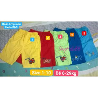 Quần lửng màu bé trai Hello B&B size 1-10 cho bé 6-29kg