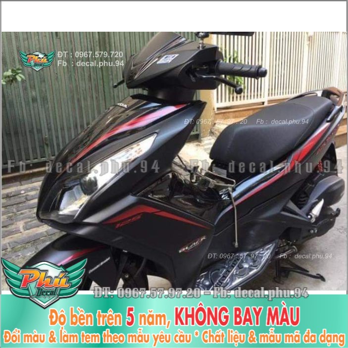 Tem rời Air blade cover chỉ đỏ đen 2013 (B) -1