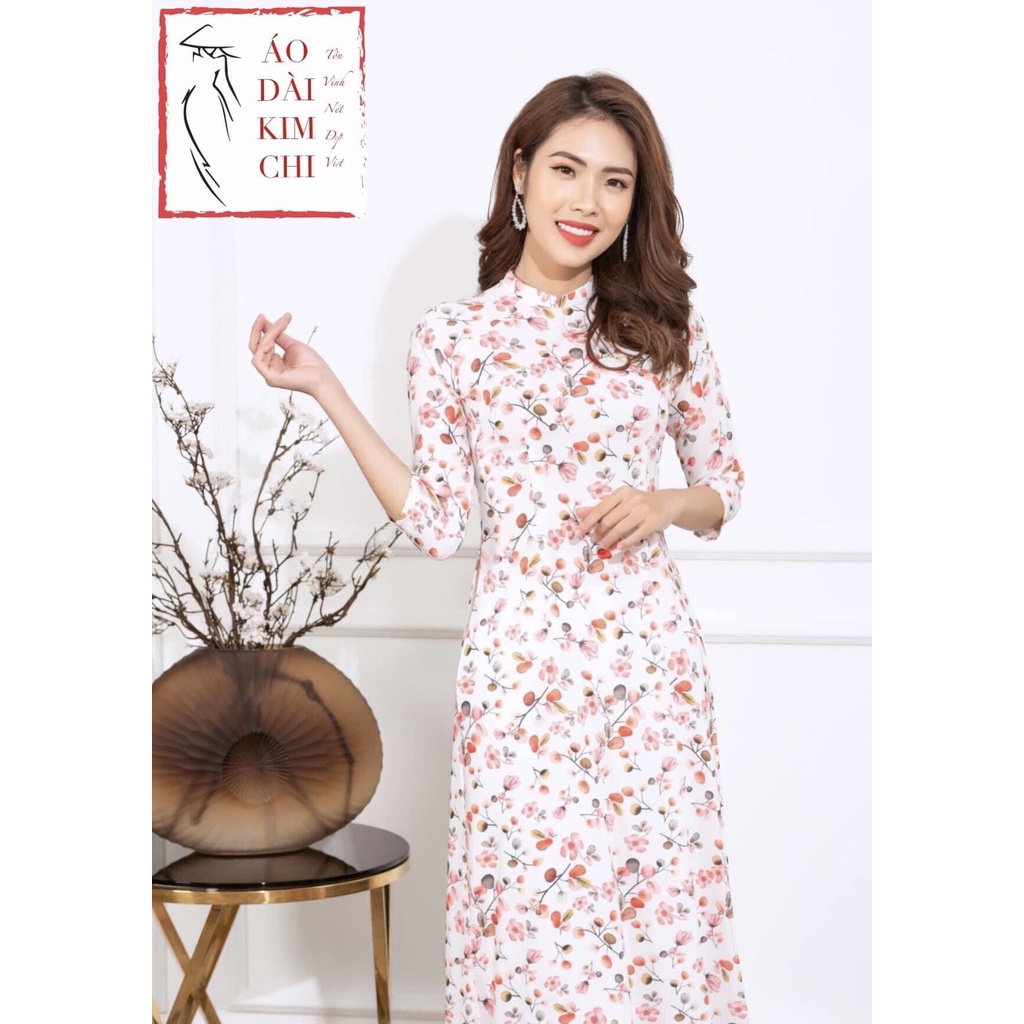 Set Áo Dài Hoa Nhí Hàng  Cao Cấp Siêu Xinh Trẻ Trung Cho Các Nàng