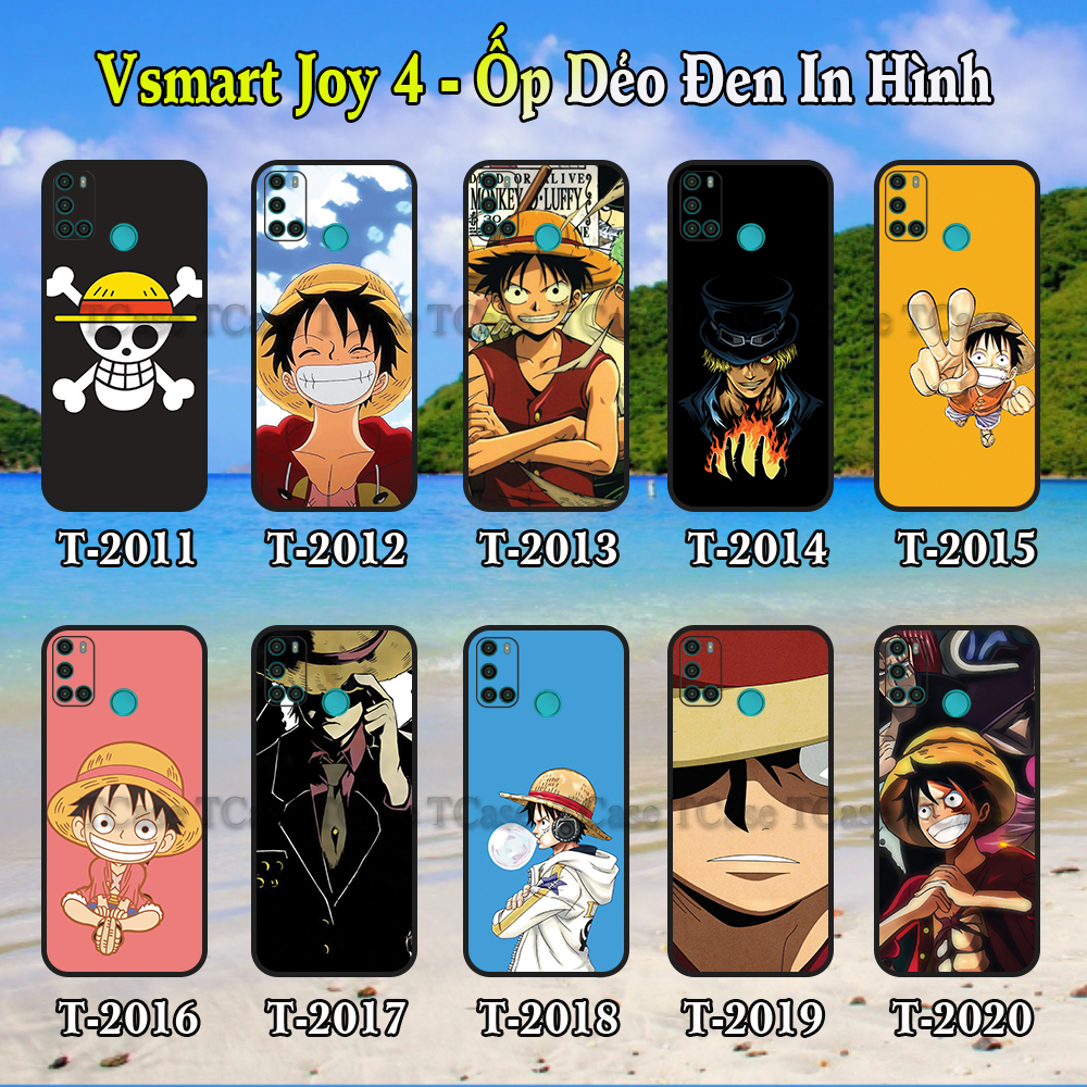 Ốp lưng Vsmart Joy 4 dẻo đen in hình One Piece