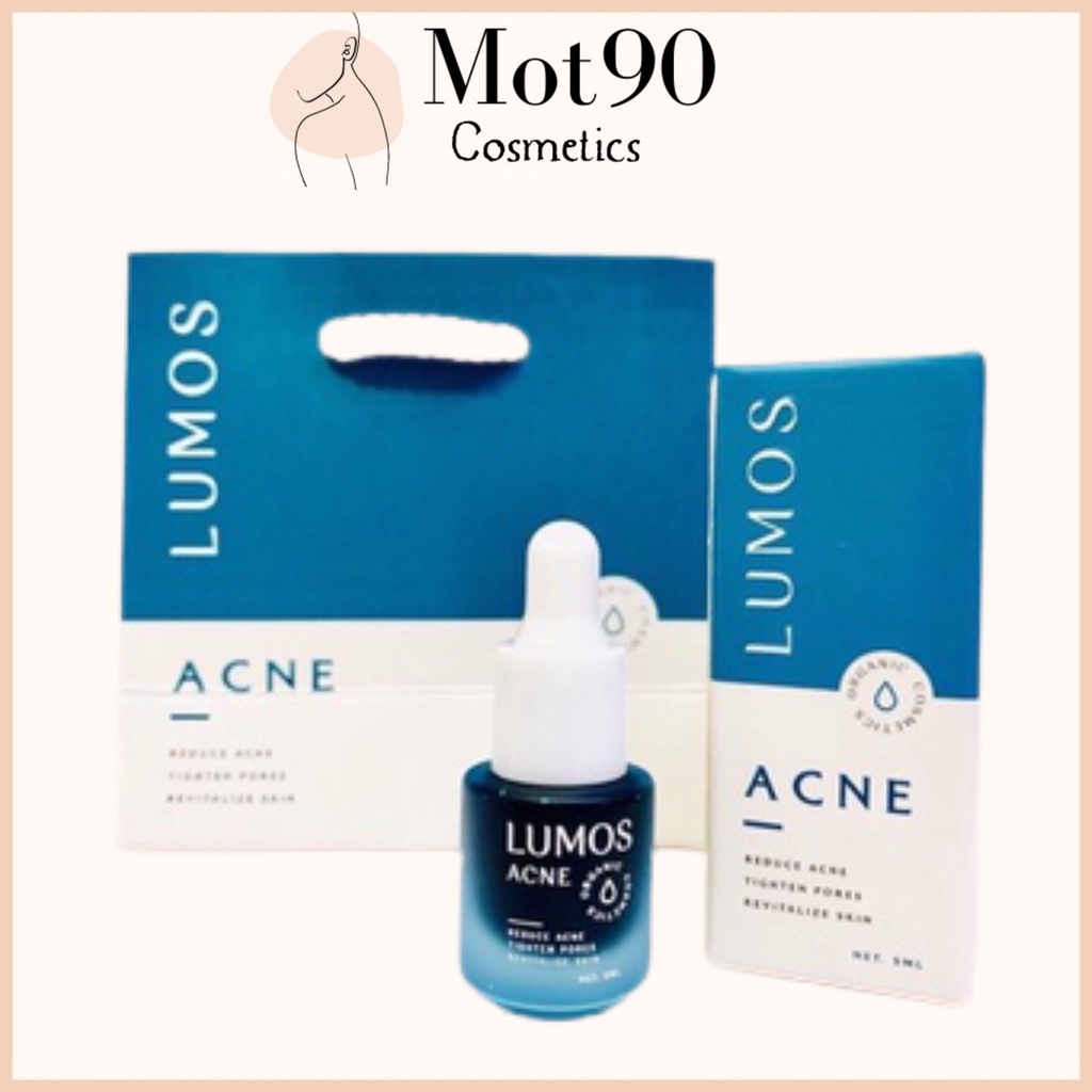 Serum ngừa mụn Lumos Acne lọ 5ml, xóa mụn se khít lỗ chân lông mẫu mới 2021