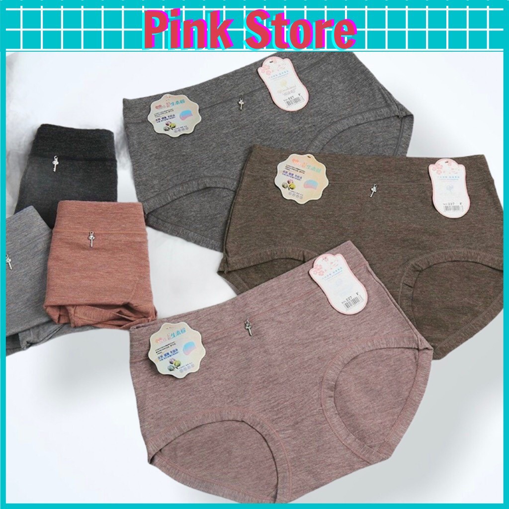 Quần Lót Nữ Cotton Cao Cấp Cạp Cao Kháng Khuẩn Muối Tiêu PINK STORE QL227
