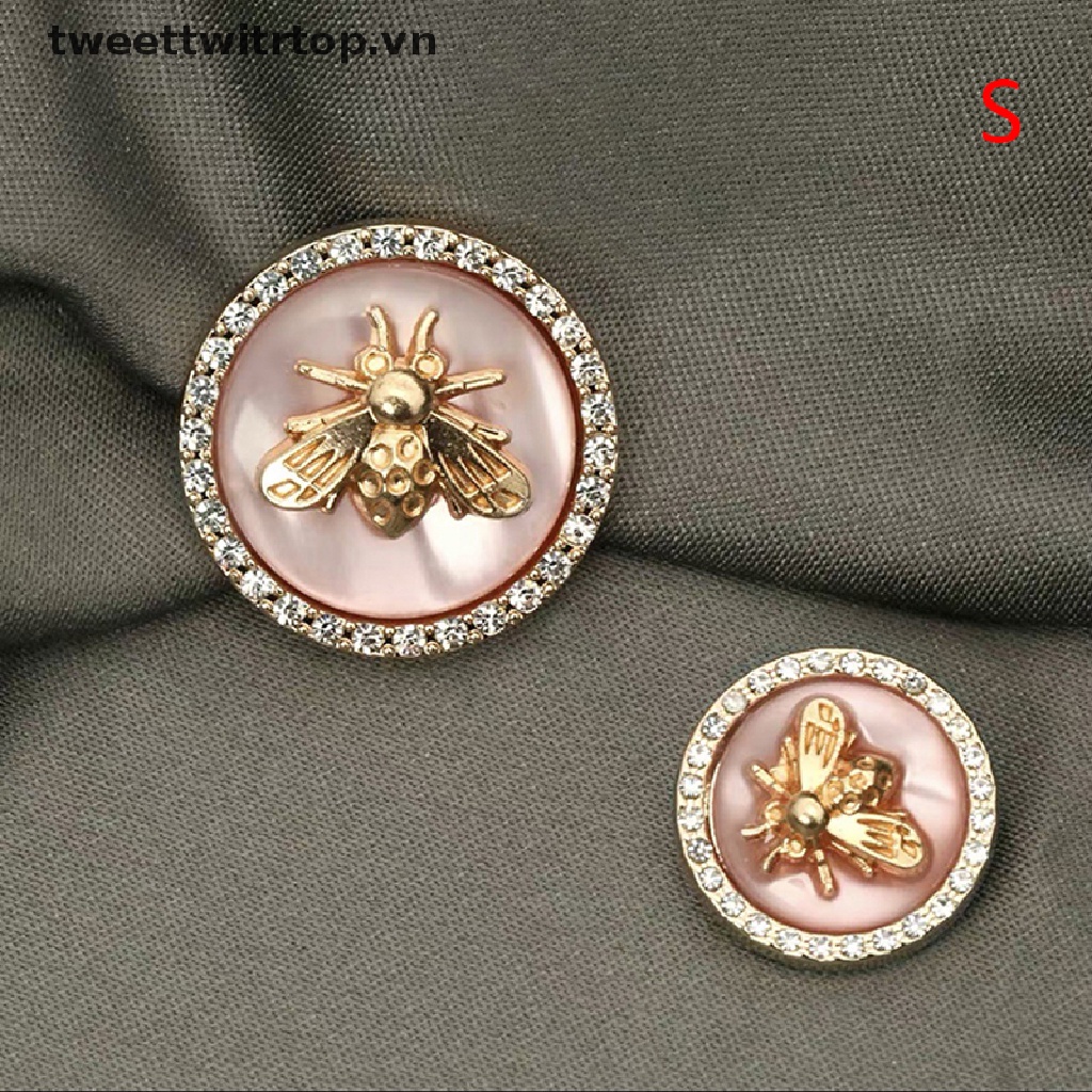 Set 6 nút áo kim loại hình bông hoa và ong dành cho nữ