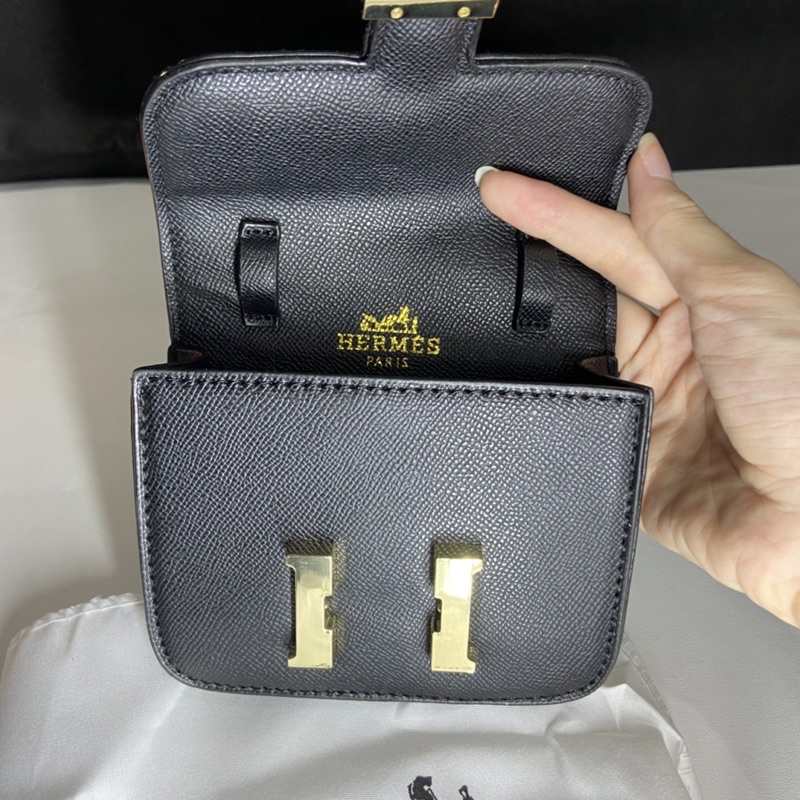 Herme $CONSTANCE Ví Vàng Đen / Túi / Túi Sling Bag / Túi Xách Hermes X S / Ví