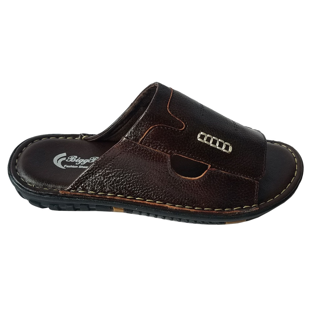 Dép Nam Quai Ngang Da Bò Thật BIGBEN Cao Cấp DN339