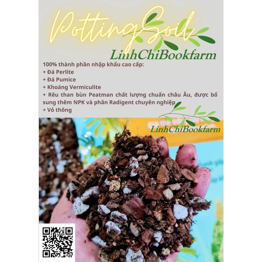 Đất trồng kích rễ tốt, tăng kích cỡ lá Potting Soil BA  - giá thể cao cấp cho tất cả các loại cây trong chậu