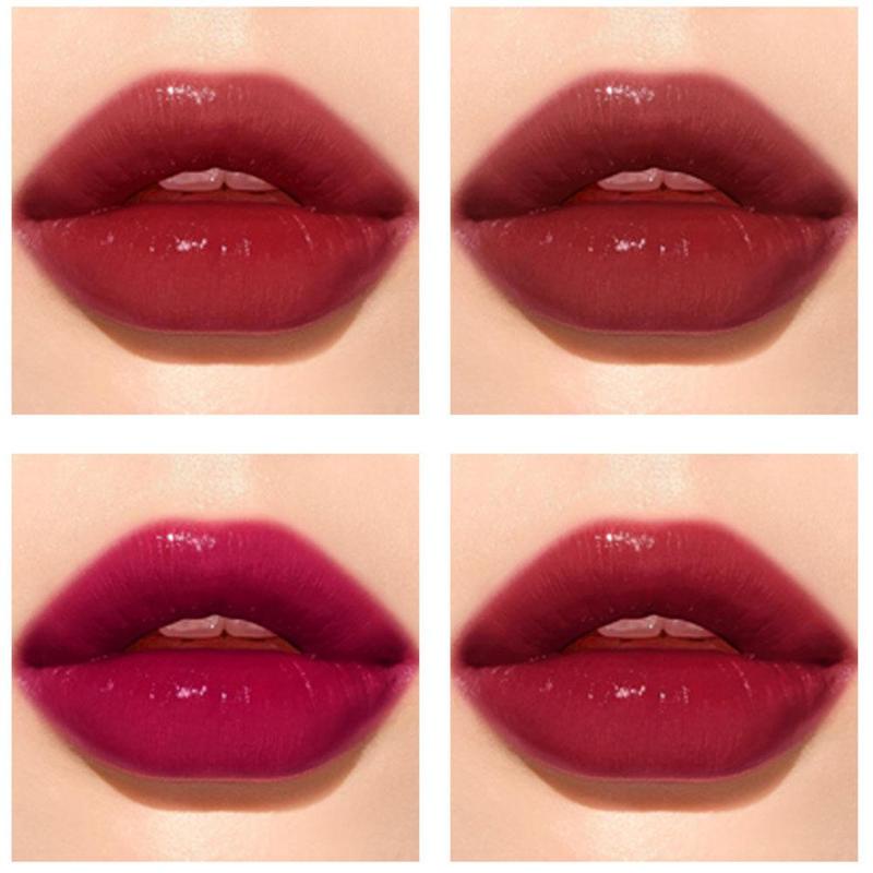 4 pcs/set cute lip stain liquid set box mirror water lipstick berry gloss color glaze lip glass H6I4
