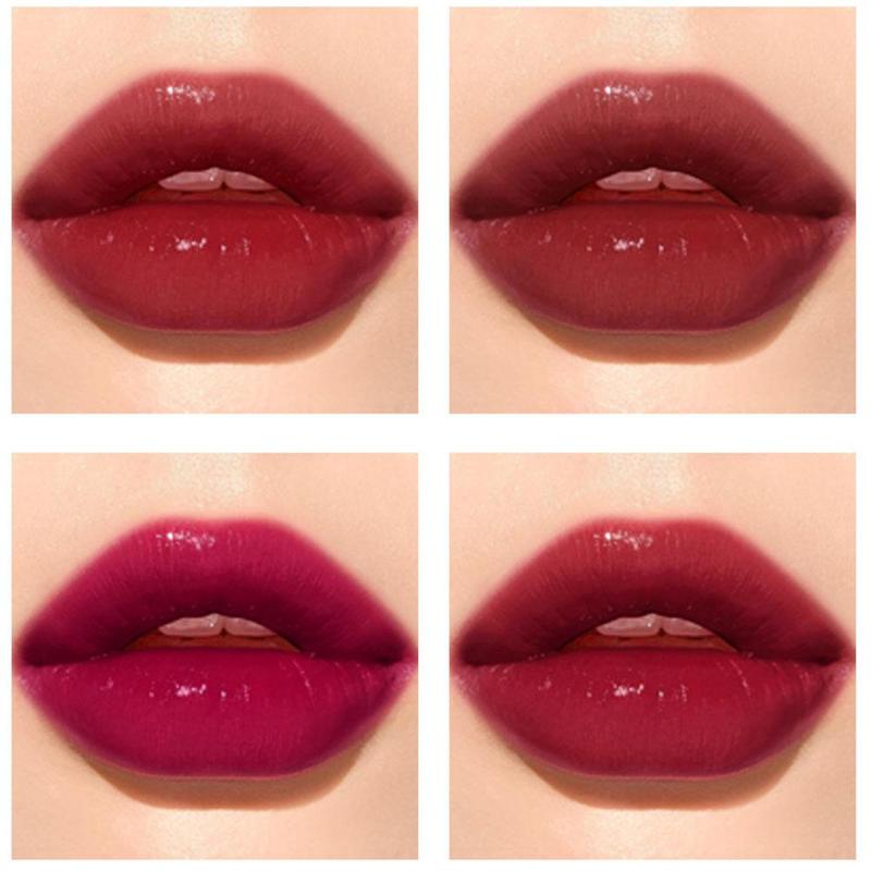 4 pcs/set cute lip stain liquid set box mirror water lipstick berry gloss color glaze lip glass H6I4