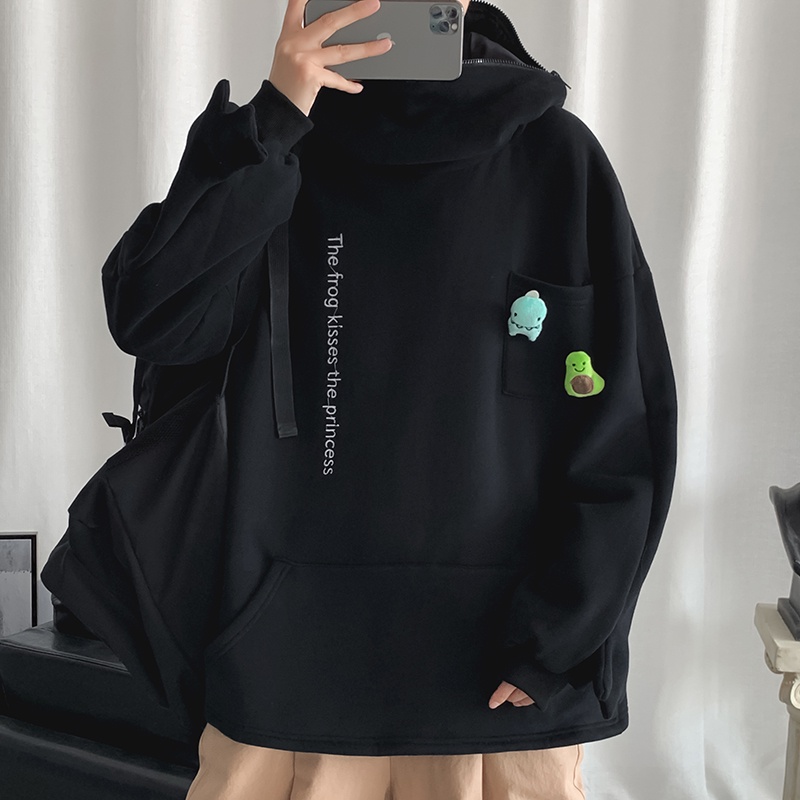 Áo hoodie in hình ếch dễ thương phong cách hip hop cho nam nữ