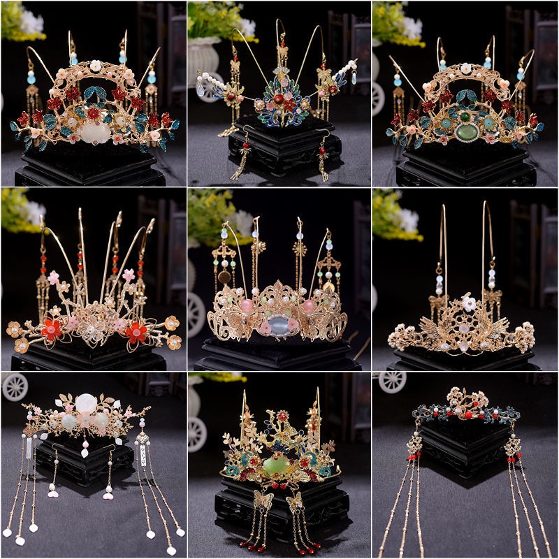 Bộ Trâm Cài Tóc Hình Vương Miện Phong Cách Cổ Điển Thời Trang