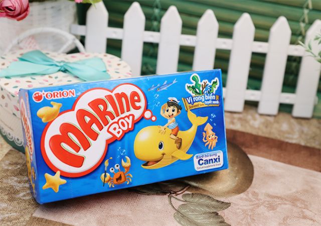 Bánh cá MARINE BOY bổ sung CANXI 35g vị Tôm hùm môi đỏ, Rong biển tuyết xanh, Gà BBQ