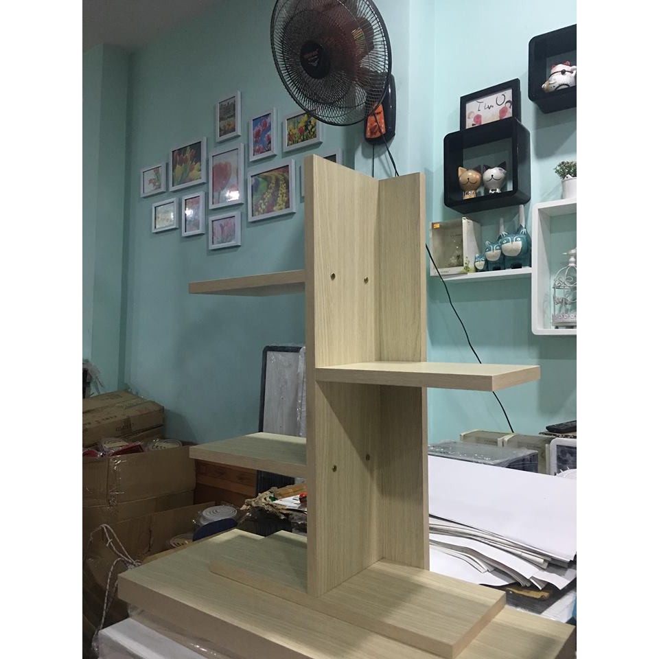 Kệ sách để bàn 3 tầng  loại vân gỗ chống trầy giúp để tài liệu hiệu quả S03 (Màu vân sáng) | BigBuy360 - bigbuy360.vn
