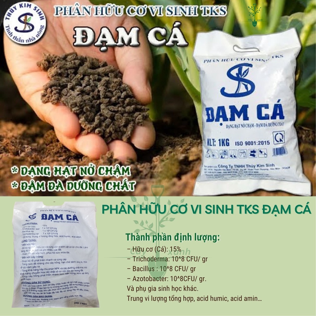 Phân Hữu Cơ Đạm Cá 1KG TKS Dạng Viên - Key: Phân bón hữu cơ, phân bón đạm cá, phân bón cho cây, đạm cá viên, đạm cá