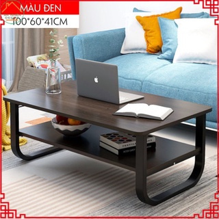(SẴN HÀNG) Bàn trà gỗ 2 tầng, bàn trà sofa phòng khách kích thước 100x60x41cm
