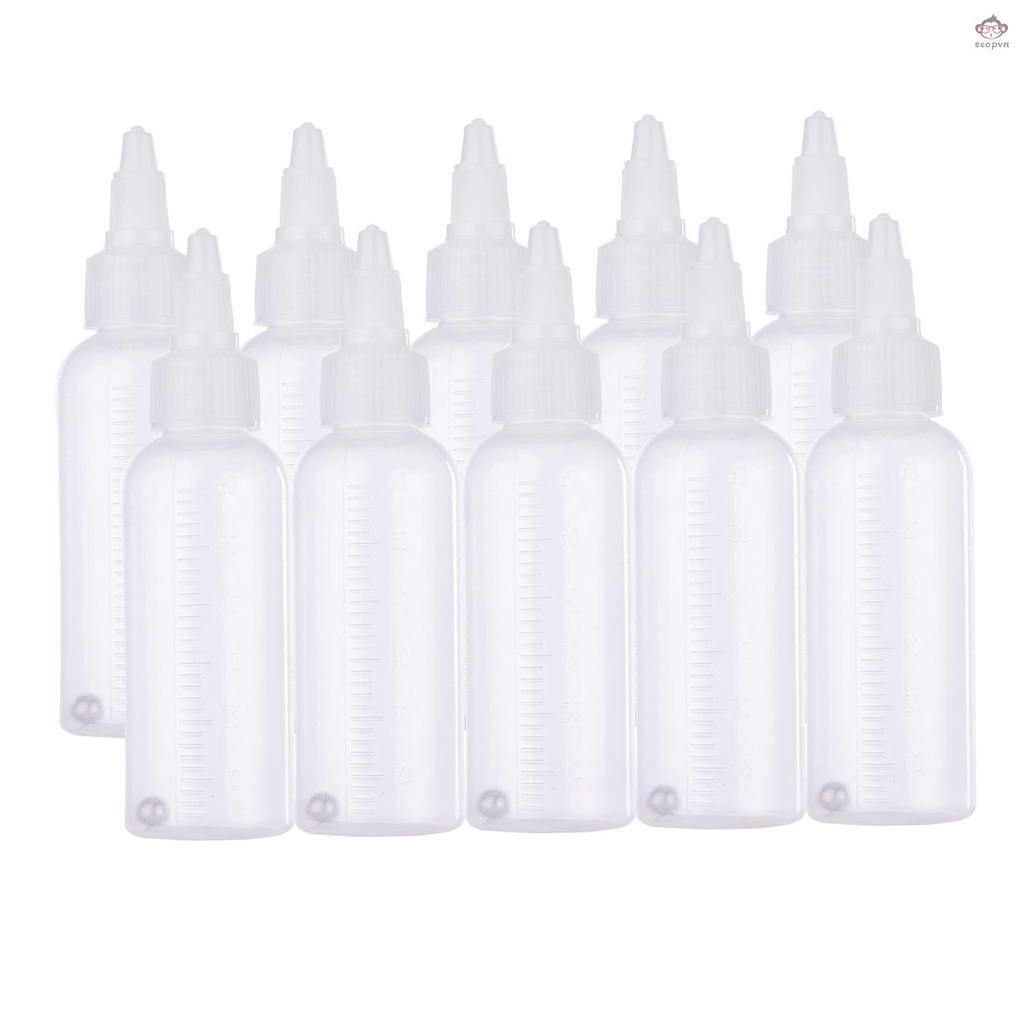 Set 10 Chai Nhựa 65ml Đựng Sơn Dạng Bóp Có Vạch Chia Tiện Dụng