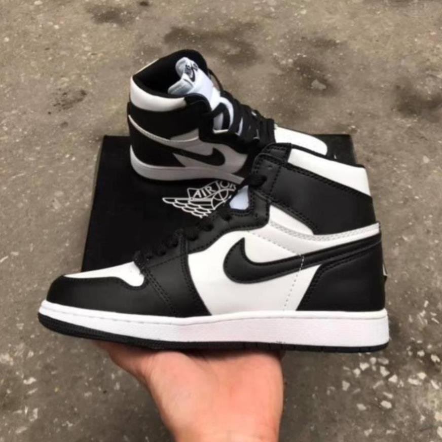 Giày Sneaker Nike Jordan Panda Cổ Cao, Giày JD1 Thời Trang Nam Nữ Đen Trắng Bằng Da Cao Cấp .em1 [ : " ' !