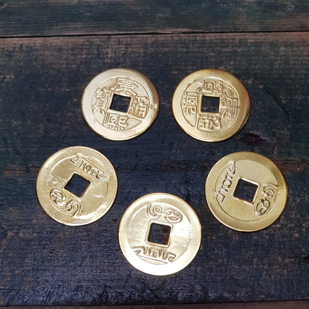 Combo 5 đồng xu Ngũ đế bằng đồng si vàng MS27 | BigBuy360 - bigbuy360.vn