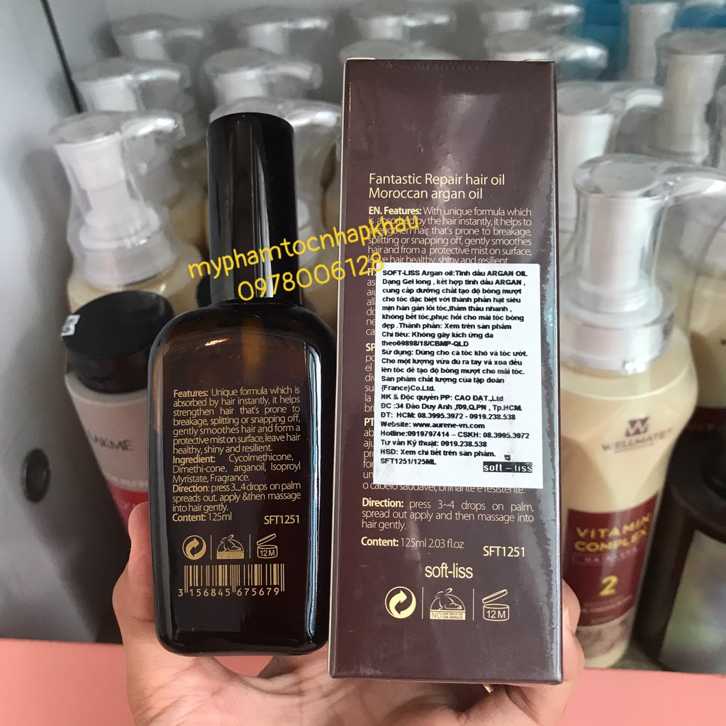 [#aurane_cam_kết_chính_hãng] TINH DẦU DƯỠNG VÀ PHỤC HỒI TÓC SOFT-LISS AURANE PHÁP 125ML