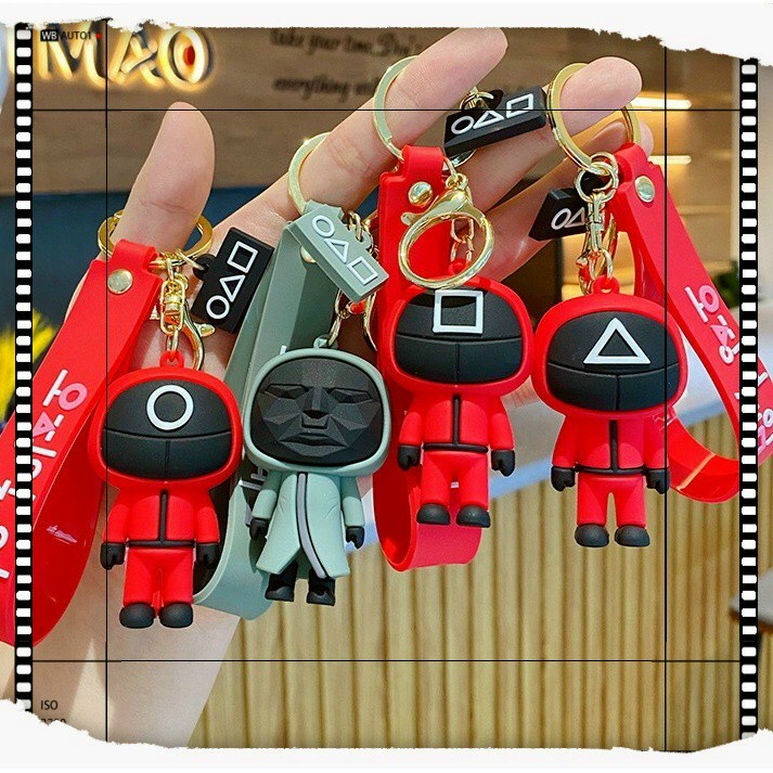 Móc Khóa Con Mực,Móc Khóa Nhân Vật Squid Game Ngộ Nghĩnh Chất Liệu Silicon Mềm -Hot Trend 2021