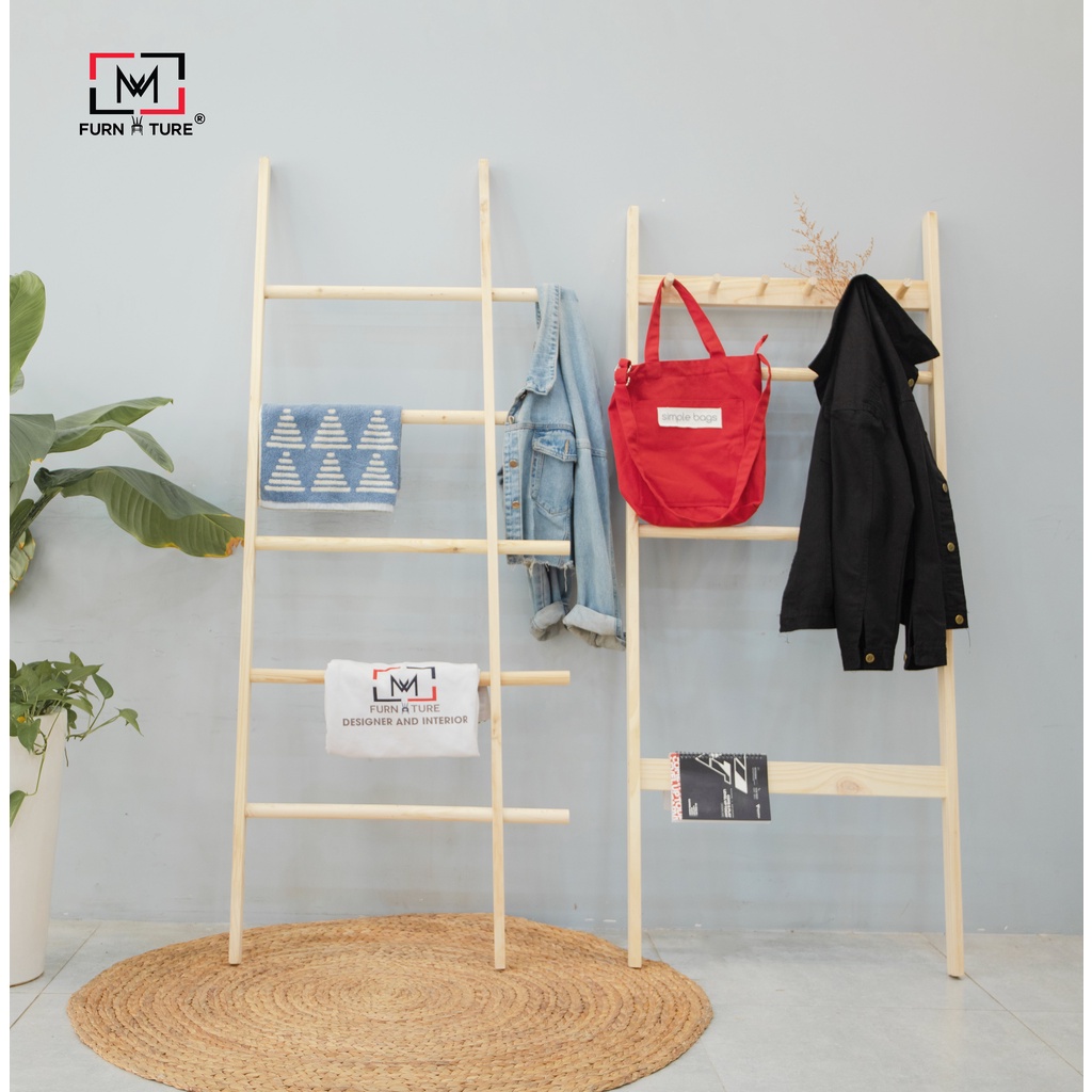 Combo 2 thang treo trang trí đa năng hàn quốc thương hiệu MW FURNITURE - Nội thất trang trí