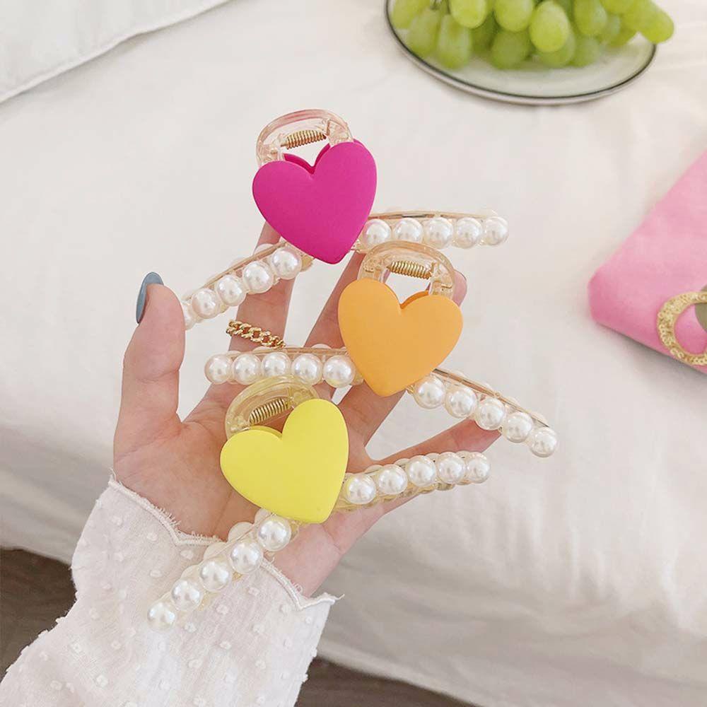 Kẹp Tóc Hình Trái Tim Màu Sắc Ngọt Ngào Phong Cách Vintage Cho Nữ
