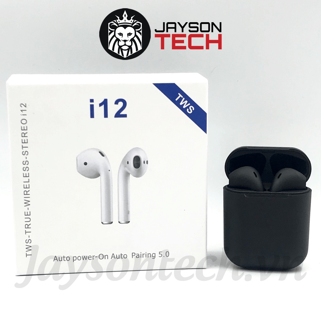 Tai Nghe Bluetooth Nhét Tai i12 Chính Hãng , TWS 5.0 , Tai Nghe Không Dây iPhone JAYSONTECH