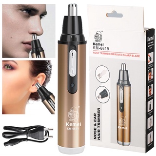Máy tỉa lông mũi pin sạc tiện lợi kemei km 6619
