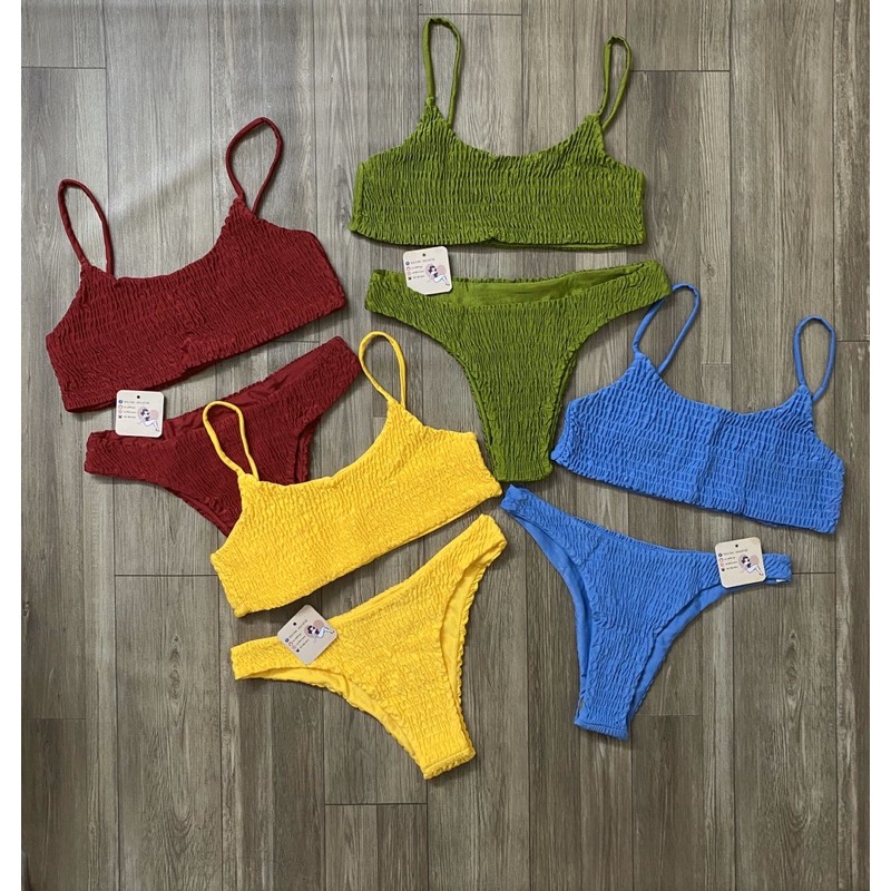 [BKN187] <ÂU> SET BIKINI VẢI NHÚN 5 MÀU (KHÔNG MÚT) | BigBuy360 - bigbuy360.vn