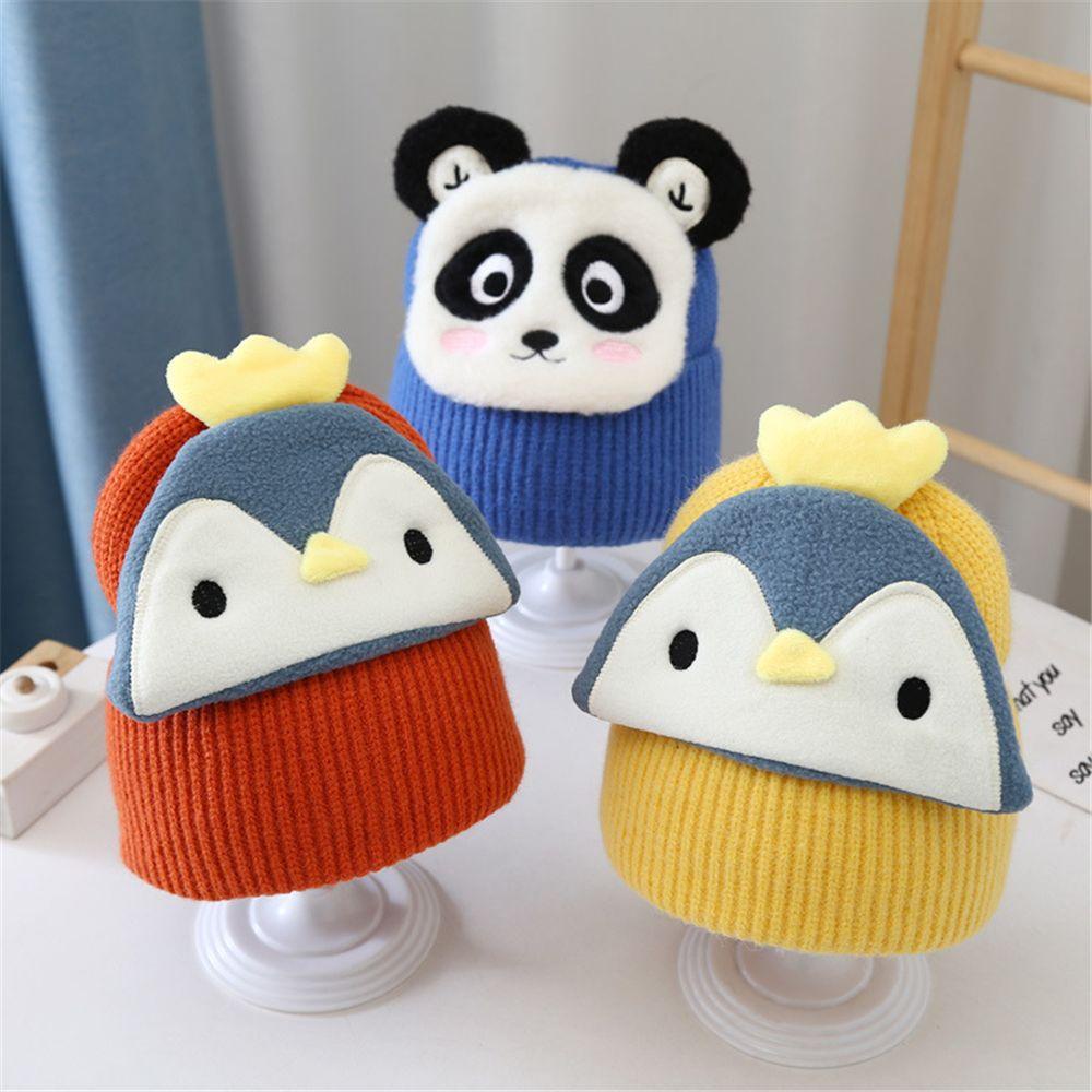 Mũ Beanie Mềm Mại In Họa Tiết Động Vật Đáng Yêu Cho Bé