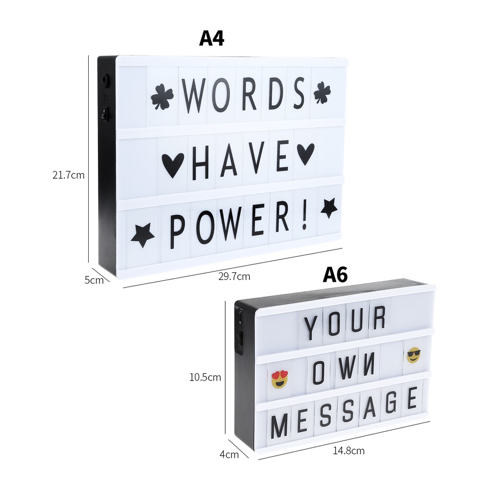 Hộp đèn led trang trí nội thất và 85 thẻ hình chữ cái & chữ số lắp ráp sáng tạo | BigBuy360 - bigbuy360.vn