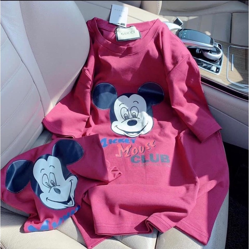 ÁO THUN IN HÌNH MICKEY TAY LỠ FREE SIZE FORM RỘNG( Mặc giấu quần cực xinh)