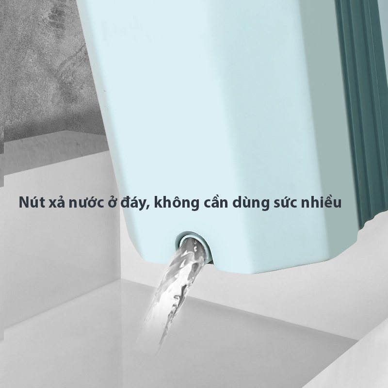 Bộ cây lau nhà tự vắt tách nước bẩn thông minh Daba, cây lau nhà cao cấp size lớn 38cm kèm 2 miếng bông lau