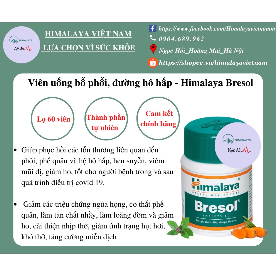 Viên uống hỗ trợ, phục hồi chức năng hô hấp - 𝐇𝐈𝐌𝐀𝐋𝐀𝐘𝐀 𝐁𝐑𝐄𝐒𝐎𝐋