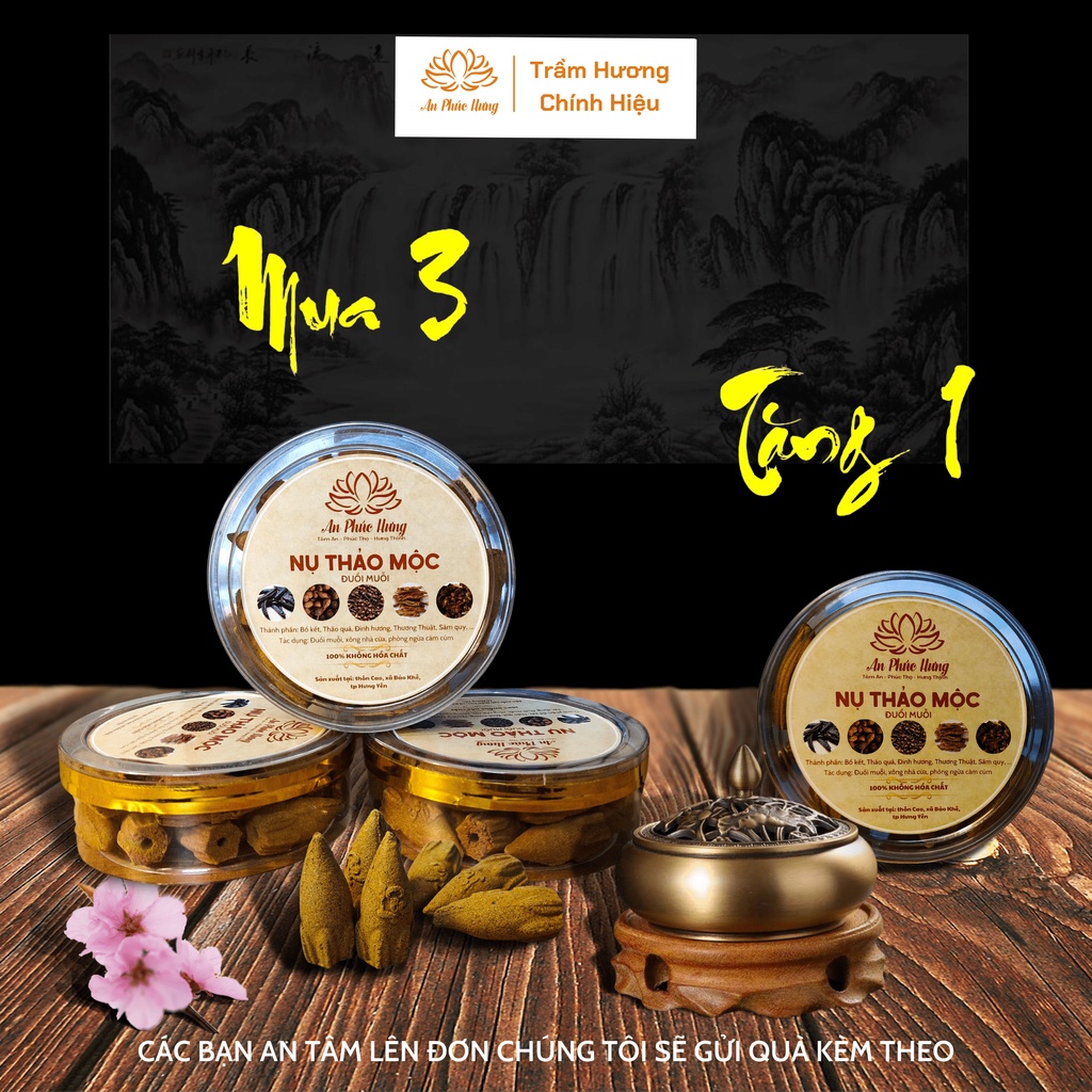 Trầm hương - Nụ trầm hương cao cấp khói ngược hương tự nhiên 100% không hóa chất ĐUỔI MUỖI VÀ CÔN TRÙNG