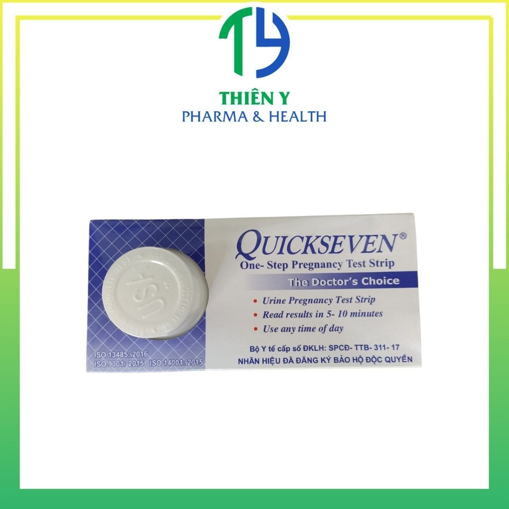 Que Thử Thai Quickseven, Thử Thai Nhanh Tại Nhà, An Toàn, Chính Xác, Đơn Giản, Hộp 1 Que – Thiên Y Pharmacy