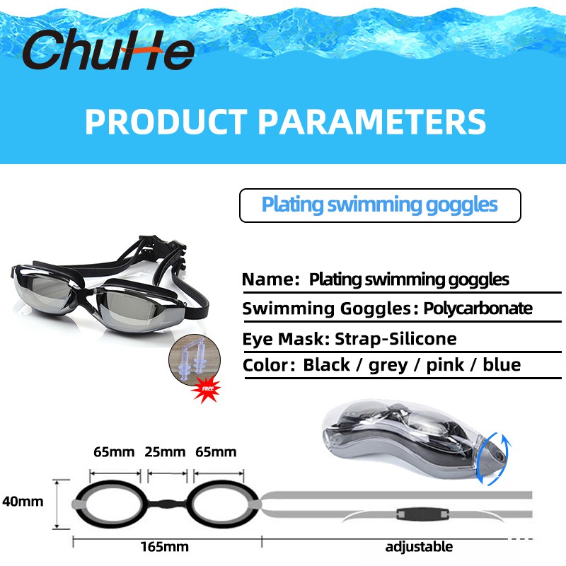 CHUHE Unisex Premium Sport Bơi cho người lớn Kính lặn Kính chống tia UV