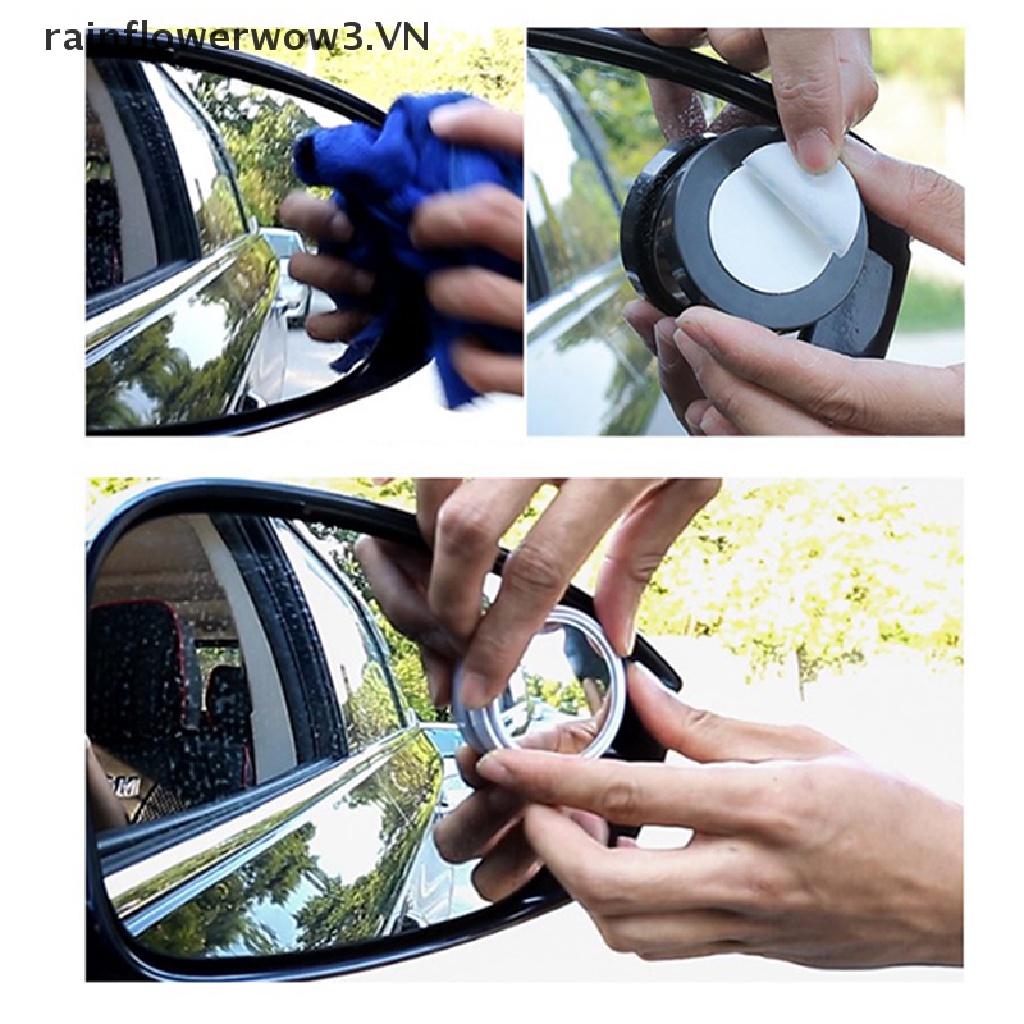 Bộ 2 Kính Chiếu Hậu HD Tự Động Xoay 360 Độ Chống Điểm Mù Cho Xe Hơi / Xe Máy° Góc Rộng Có Thể Điều Chỉnh
