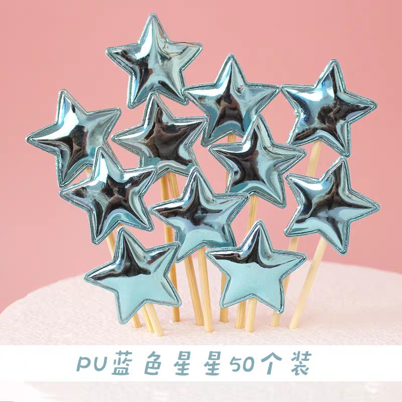 Set 5 topper ngôi sao trang trí bánh sinh nhật và bánh cupcake