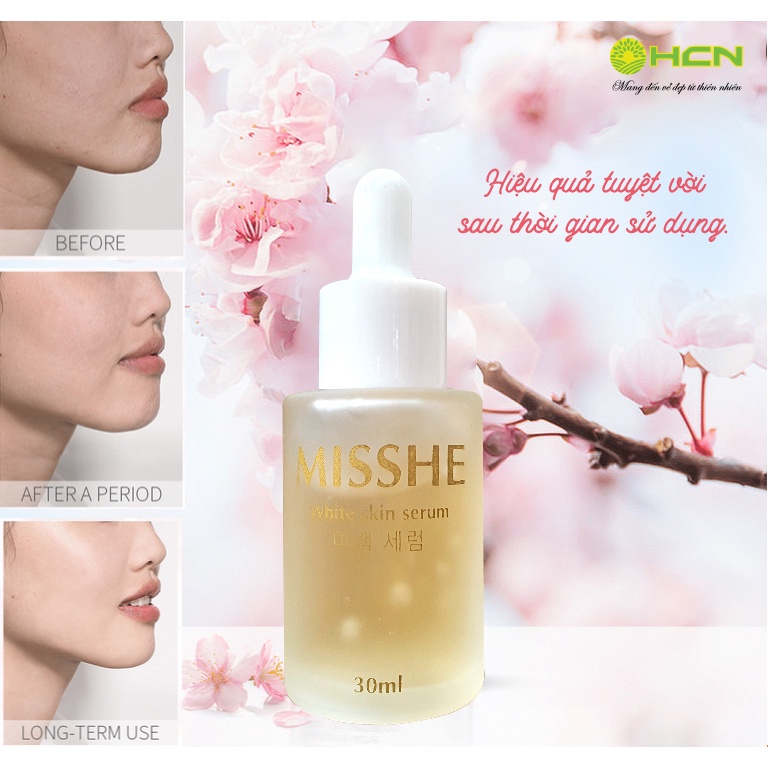 Serum dưỡng trắng MISSHE an toàn với mọi loại da, phù hợp với mọi loại da bởi chiết xuất hoàn toàn từ thiên nhiên