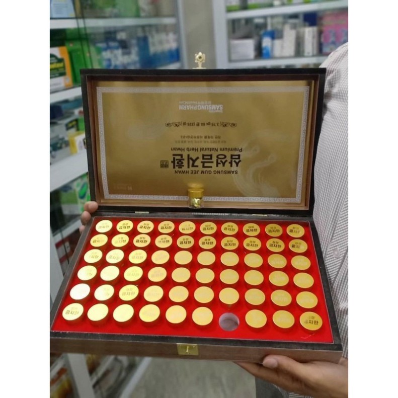 An Cung Ngưu Hoàng Hoàn Samsung Hàn Quốc, Hộp Gỗ 60 Viên * 3.75g | BigBuy360 - bigbuy360.vn