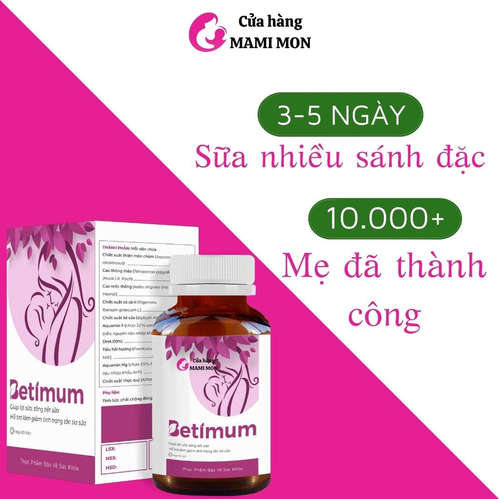 Lợi Sữa Betimum Shop Mami Mon Viên Uống Cốm Ngũ Cốc Lợi Sữa Cỏ Cà Ri Fenugreek