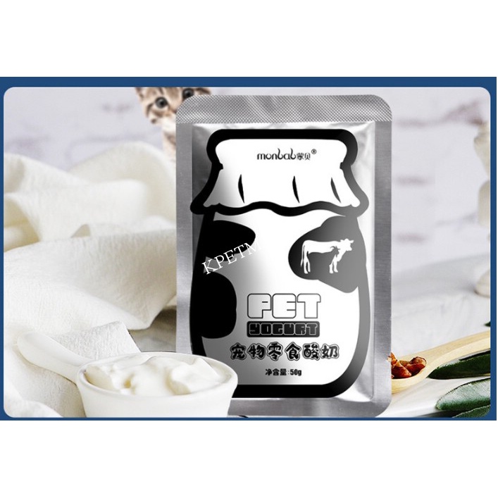 MONBAB -sữa tươi yogurt cho chó mèo túi 50g