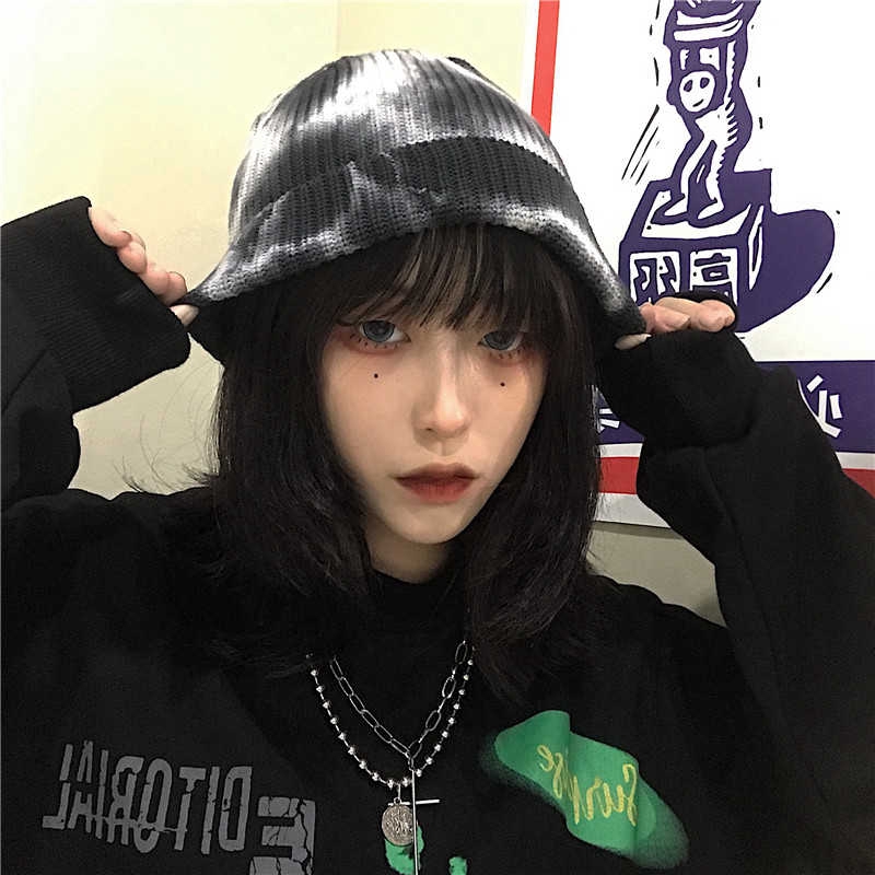 Mũ Len Dệt Kim Ngắn Nhuộm Màu Thời Trang 227738Mũ Len Nam Nữ Ấm Áp Bằng Da