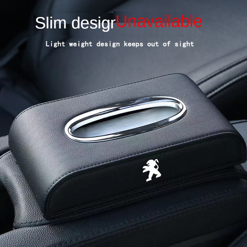 Hộp Đựng Khăn Giấy Bằng Da Cao Cấp Cho Xe Hơi Peugeot 4008 Rcz 5008 206 208 207 307 301 308 408 3008 508